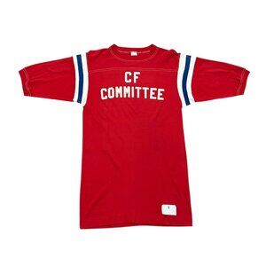 Men’s Vintage CF Committee “Sportswear” t shirt red cotton 1970s